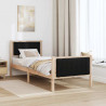 Rama łóżka brązowo-czarny 75 x 190 cm Lite drewno sosnowe