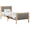 Rama łóżka Brązowy i taupe 75 x 190 cm Lite drewno sosnowe