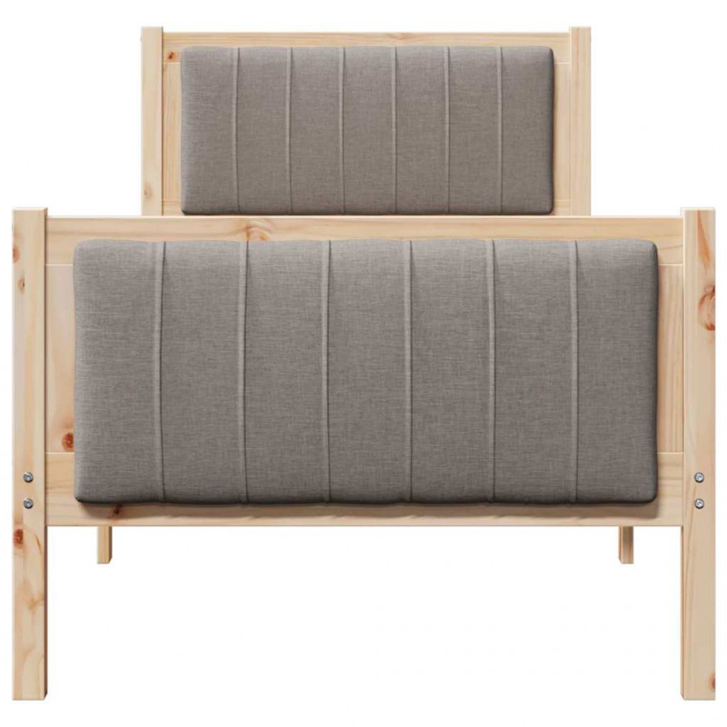 Rama łóżka Brązowy i taupe 75 x 190 cm Lite drewno sosnowe