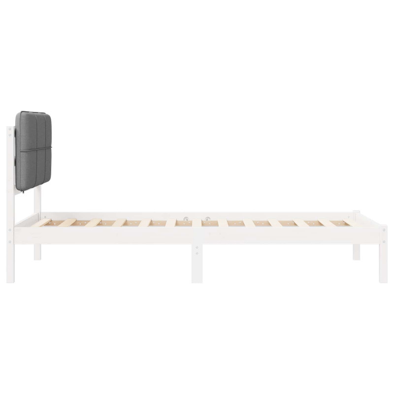 Ramka łóżka z tapicerowanym wezgłowiem Jasnoszary 100 x 200 cm