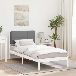 Ramka łóżka z tapicerowanym wezgłowiem Jasnoszary 90 x 200 cm