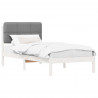 Ramka łóżka z tapicerowanym wezgłowiem Jasnoszary 90 x 200 cm