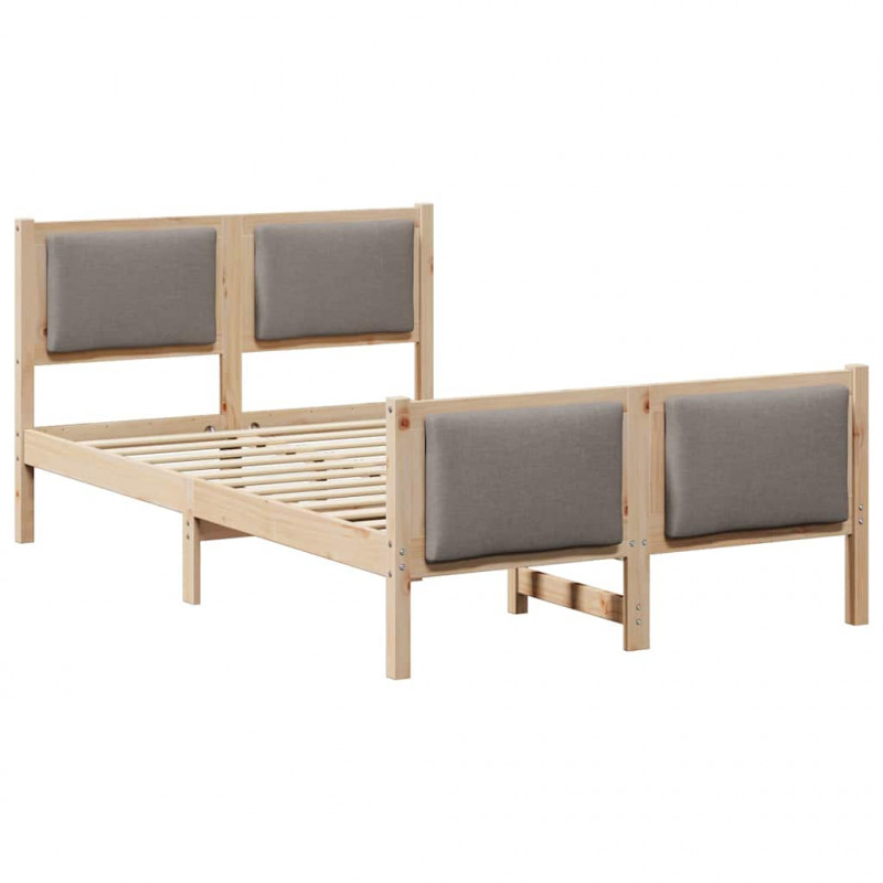 Ramka łóżka Z zagłówkiem Ciemnoszary 120 x 190 cm tkanina