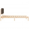 Ramka łóżka z tapicerowanym wezgłowiem Ciemnoszary 90 x 190 cm