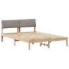 Rama łóżka Brązowy i taupe 140 x 190 cm Lite drewno sosnowe
