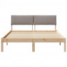 Rama łóżka Brązowy i taupe 140 x 190 cm Lite drewno sosnowe
