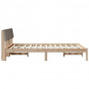 Rama łóżka Brązowy i taupe 140 x 190 cm Lite drewno sosnowe