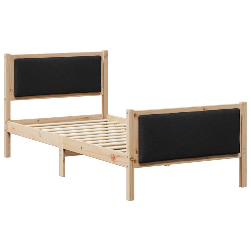 Ramka łóżka Z zagłówkiem Czarny 90 x 200 cm tkanina