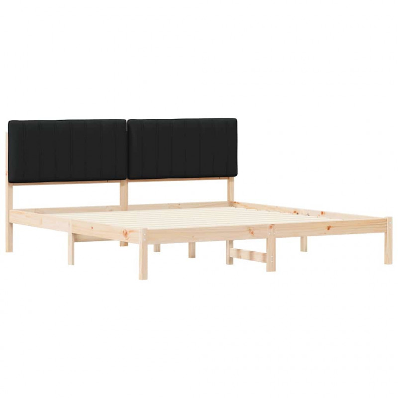 Ramka łóżka z tapicerowanym wezgłowiem Czarny 180 x 200 cm