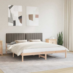 Ramka łóżka z tapicerowanym wezgłowiem Ciemnoszary 180 x 200 cm