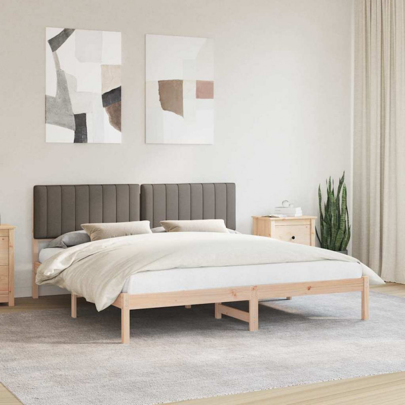 Ramka łóżka z tapicerowanym wezgłowiem Ciemnoszary 180 x 200 cm