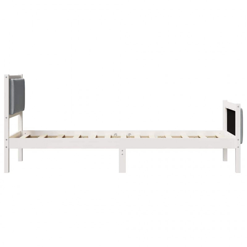 Ramka łóżka Z zagłówkiem Jasnoszary 75 x 190 cm tkanina
