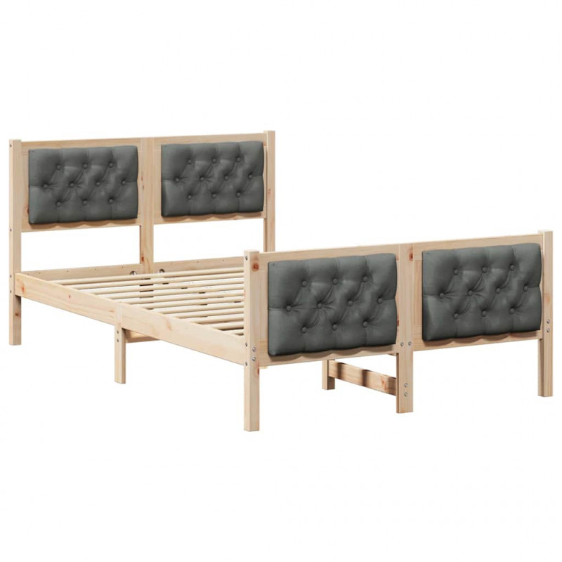 Ramka łóżka Ciemnoszary 120 x 200 cm Lite drewno sosnowe