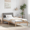 Rama łóżka Brązowy i taupe 90 x 200 cm Lite drewno sosnowe