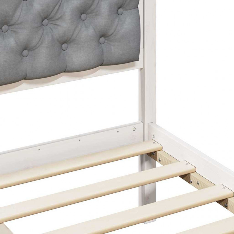 Ramka łóżka Jasnoszary 120 x 200 cm Lite drewno sosnowe