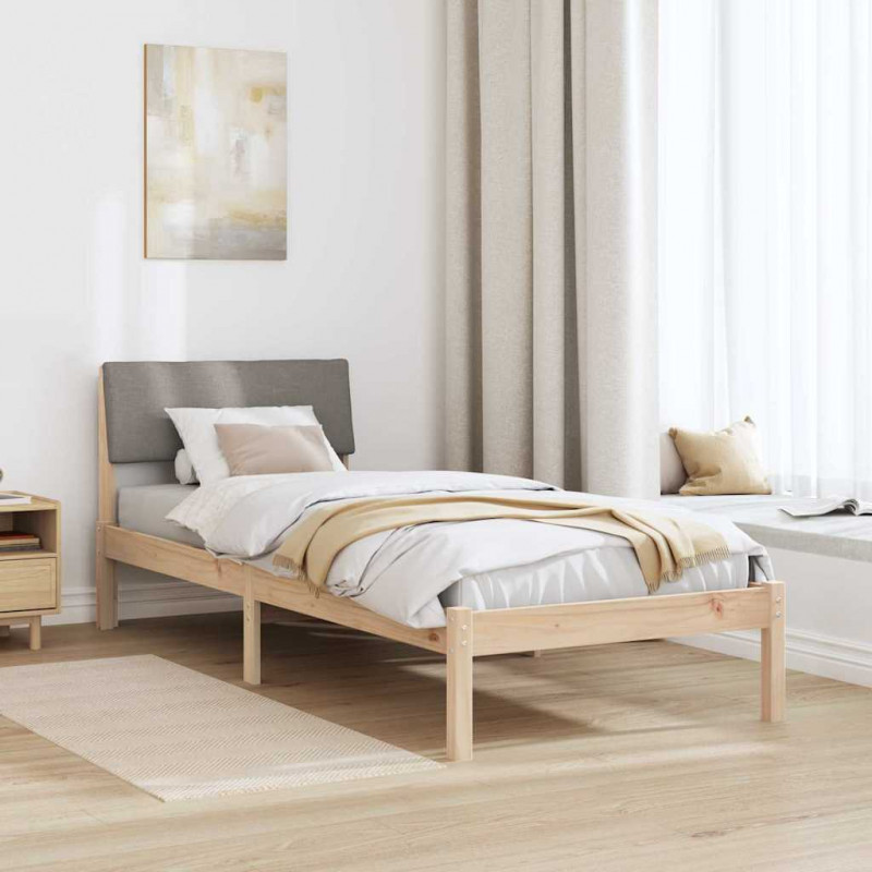 Rama łóżka Brązowy i taupe 80 x 200 cm Lite drewno sosnowe
