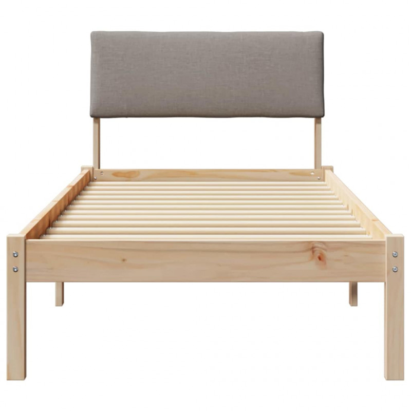 Rama łóżka Brązowy i taupe 80 x 200 cm Lite drewno sosnowe