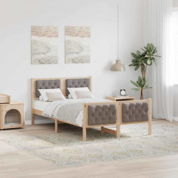 Ramka łóżka Ciemnoszary 135 x 190 cm Lite drewno sosnowe