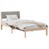 Rama łóżka Brązowy i taupe 90 x 190 cm Lite drewno sosnowe