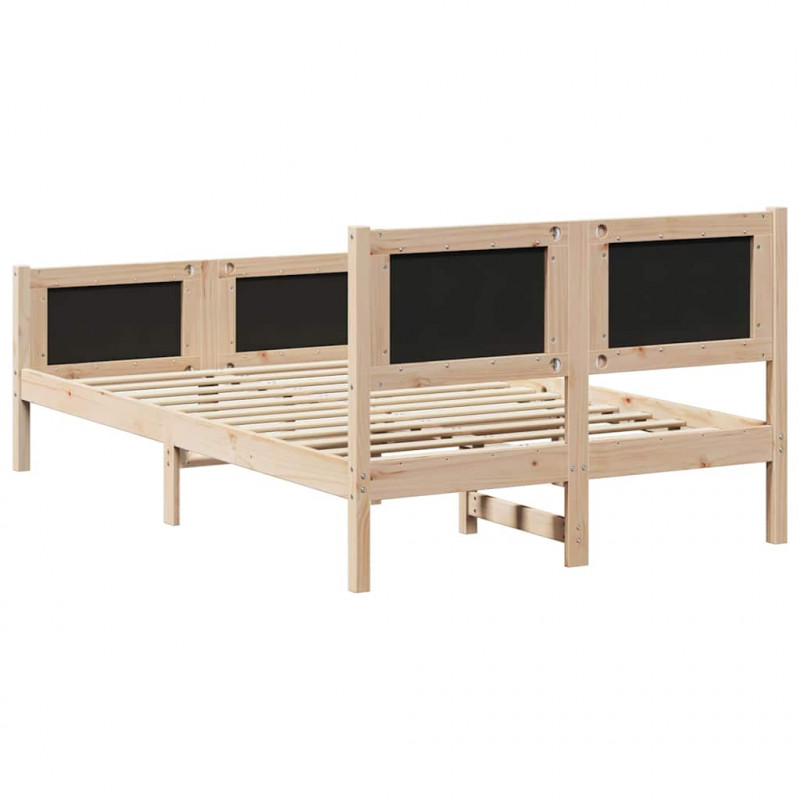 Ramka łóżka Czarny 120 x 190 cm Lite drewno sosnowe