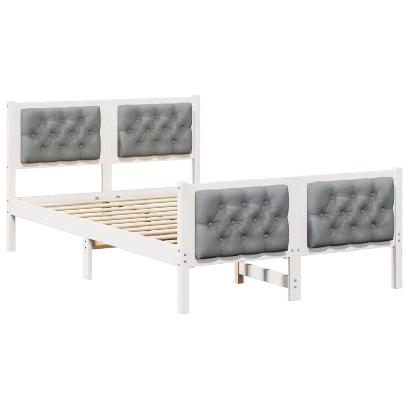 Ramka łóżka Jasnoszary 120 x 190 cm Lite drewno sosnowe