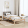 Rama łóżka Brązowy i taupe 75 x 190 cm Lite drewno sosnowe
