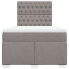 Łóżko kontynentalne z materacem, taupe, tkanina, 120x200 cm