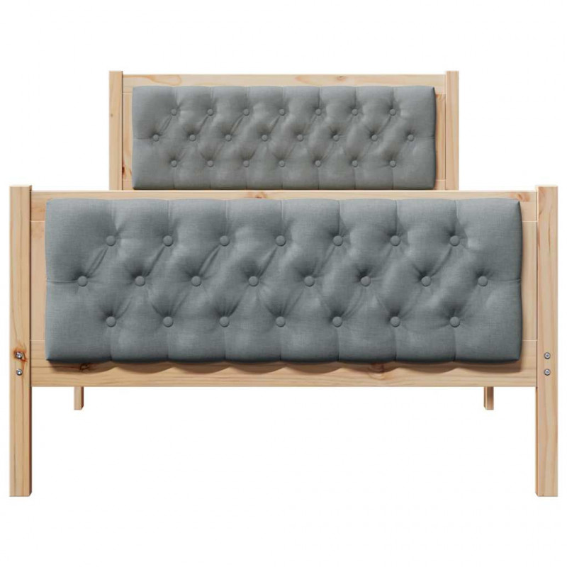 Ramka łóżka Jasnoszary 100 x 200 cm Lite drewno sosnowe