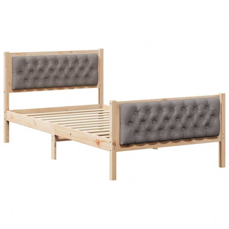 Ramka łóżka Ciemnoszary 100 x 200 cm Lite drewno sosnowe