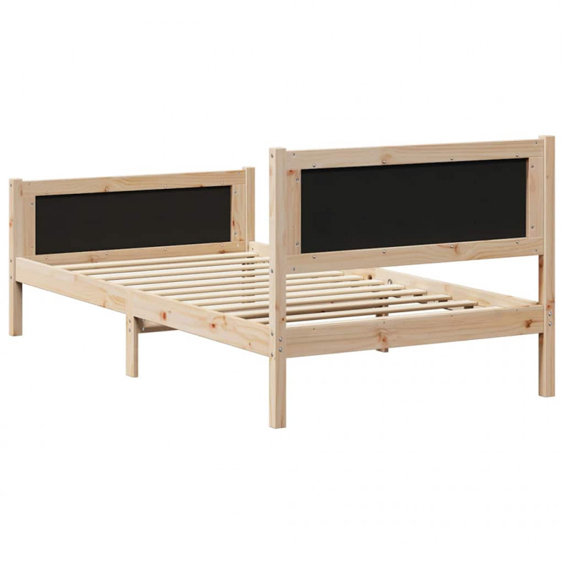 Ramka łóżka Ciemnoszary 100 x 200 cm Lite drewno sosnowe