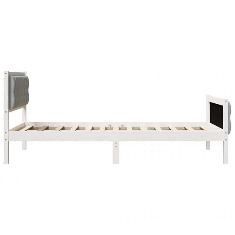 Ramka łóżka Jasnoszary 100 x 200 cm Lite drewno sosnowe