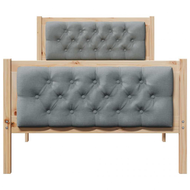 Ramka łóżka Jasnoszary 90 x 200 cm Lite drewno sosnowe