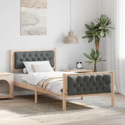 Ramka łóżka Ciemnoszary 90 x 200 cm Lite drewno sosnowe