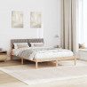 Rama łóżka Brązowy i taupe 140 x 200 cm Lite drewno sosnowe