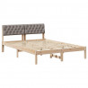 Rama łóżka Brązowy i taupe 140 x 190 cm Lite drewno sosnowe