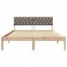 Rama łóżka Brązowy i taupe 140 x 190 cm Lite drewno sosnowe