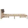 Rama łóżka Brązowy i taupe 135 x 190 cm Lite drewno sosnowe