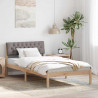 Rama łóżka Brązowy i taupe 100 x 200 cm Lite drewno sosnowe
