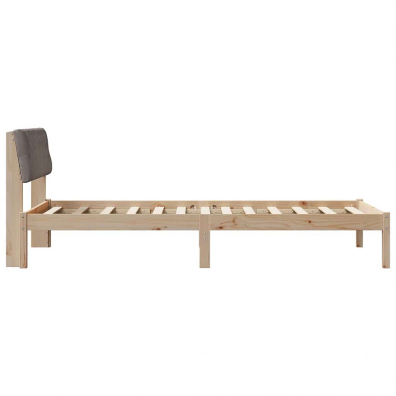 Rama łóżka Brązowy i taupe 100 x 200 cm Lite drewno sosnowe