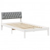 Rama łóżka Biały i jasnoszary 100 x 200 cm Lite drewno sosnowe