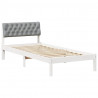 Rama łóżka Biały i jasnoszary 90 x 200 cm Lite drewno sosnowe