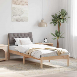 Rama łóżka Brązowy i taupe 80 x 200 cm Lite drewno sosnowe