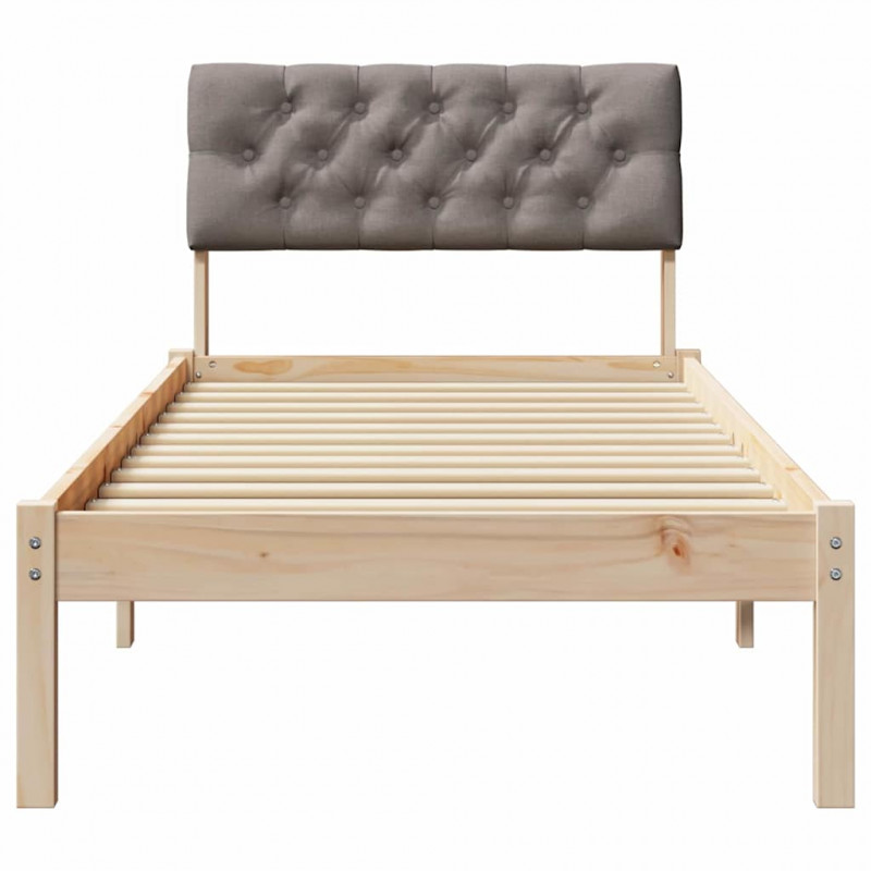 Rama łóżka Brązowy i taupe 80 x 200 cm Lite drewno sosnowe