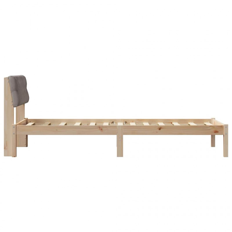 Rama łóżka Brązowy i taupe 80 x 200 cm Lite drewno sosnowe