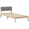 Rama łóżka Brązowy i taupe 90 x 190 cm Lite drewno sosnowe