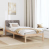 Rama łóżka Brązowy i taupe 75 x 190 cm Lite drewno sosnowe