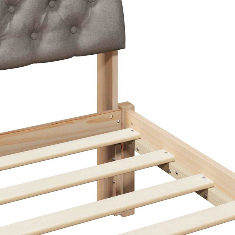Rama łóżka Brązowy i taupe 75 x 190 cm Lite drewno sosnowe