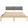 Rama łóżka Brązowy i taupe 135 x 190 cm Lite drewno sosnowe