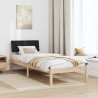 Rama łóżka brązowo-czarny 75 x 190 cm Lite drewno sosnowe
