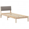 Rama łóżka Brązowy i taupe 75 x 190 cm Lite drewno sosnowe